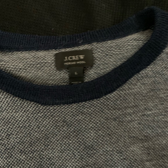 J Crew Heather Blue Crewneck Sweater Wool Large - Picture 3 of 3